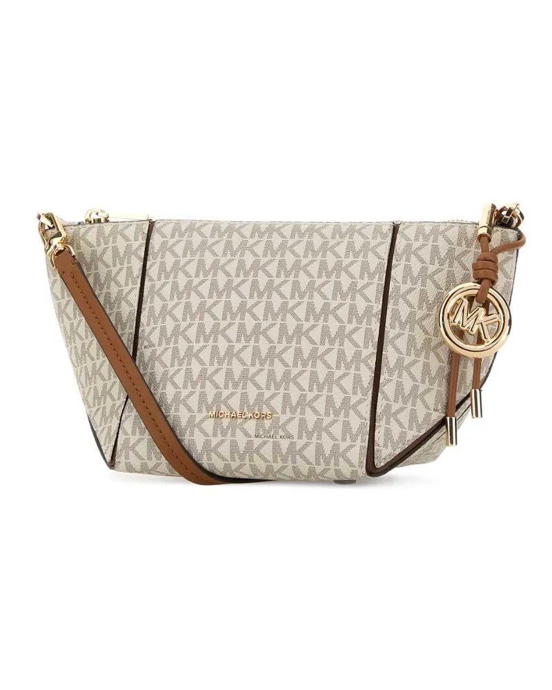 Michael Kors Women's Printed Canvas Jordi Crossbody Bag Vanillaacrn Borse A Tracolla Beige