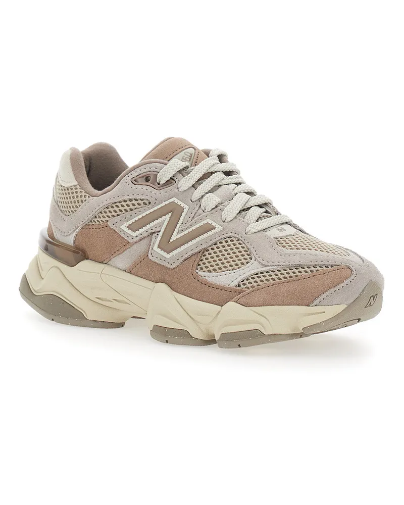New Balance Heritage-Inspired Mesh and Suede Sneakers — Beige Beige