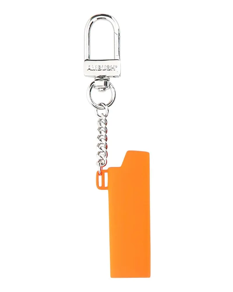 AMBUSH Men's Orange Metal Lighter Holder 2000 Exterior: Brass Portachiavi Orange