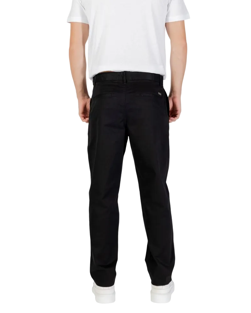 Armani Exchange Slim-Fit Cotton Trousers — Black Black