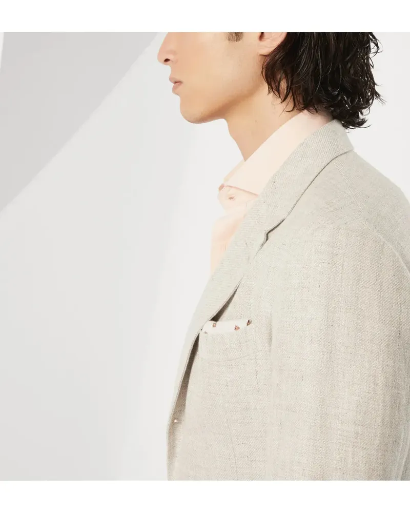 Brunello Cucinelli Men's Cavallo Blazer Ss25 M Beige