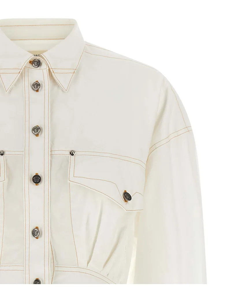 Versace Medusa Shirt Dress — White White