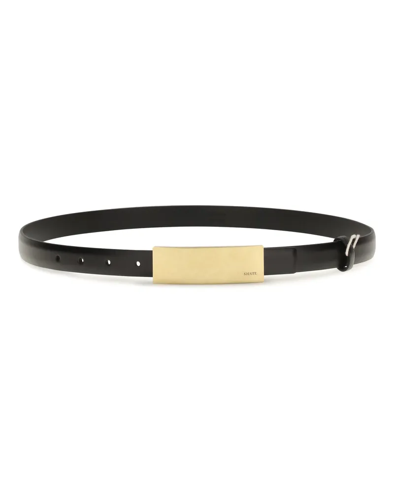 KHAITE Women's Berlin Belt Black Calf Leather Bos Taurus E Braces Black