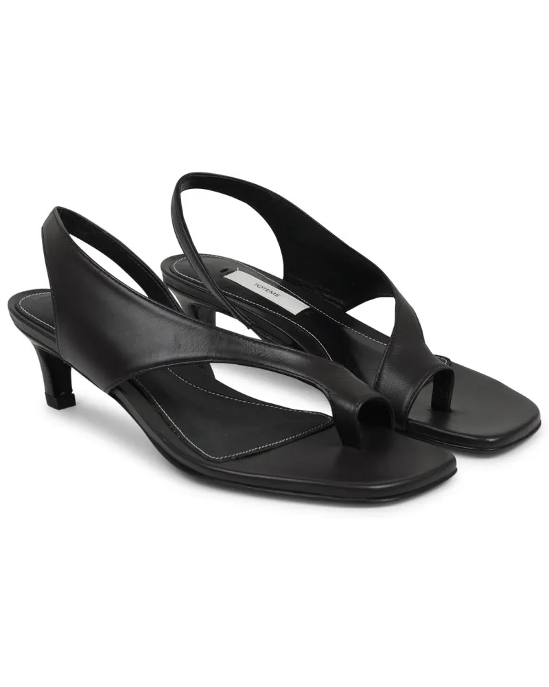 Totême Sheep Leather Heeled Sandal — Black Black