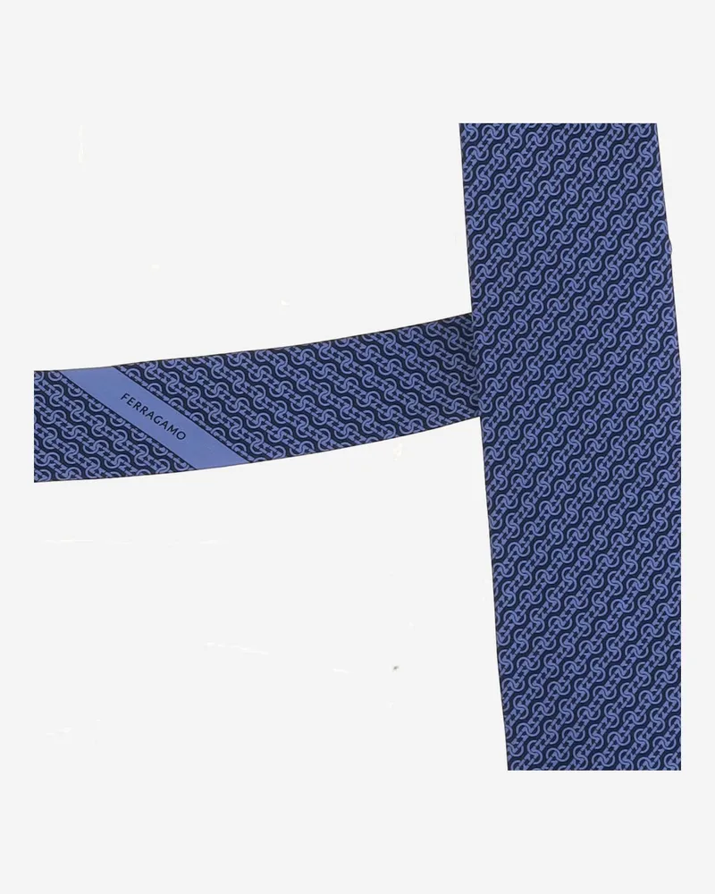 Ferragamo Men's Silk Tie Navy Ties & Bow Navy
