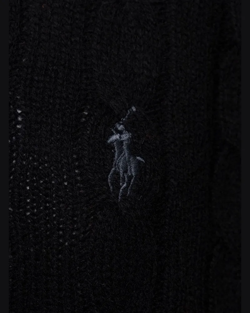 Ralph Lauren Men's Sweater Intreccio Black Wool-Cashmere Wool And Cashmere Tops Top Black