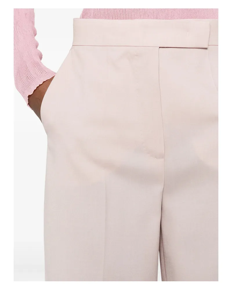 Max Mara Silk Blend Straight-Leg Trousers — Pink Pink