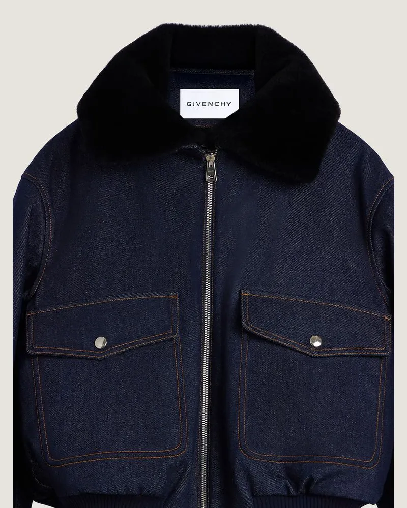Givenchy Denim Bomber Jacket — Navy Navy