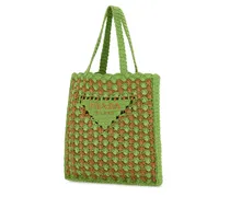 Women's Shopping Tote Green Calfleather