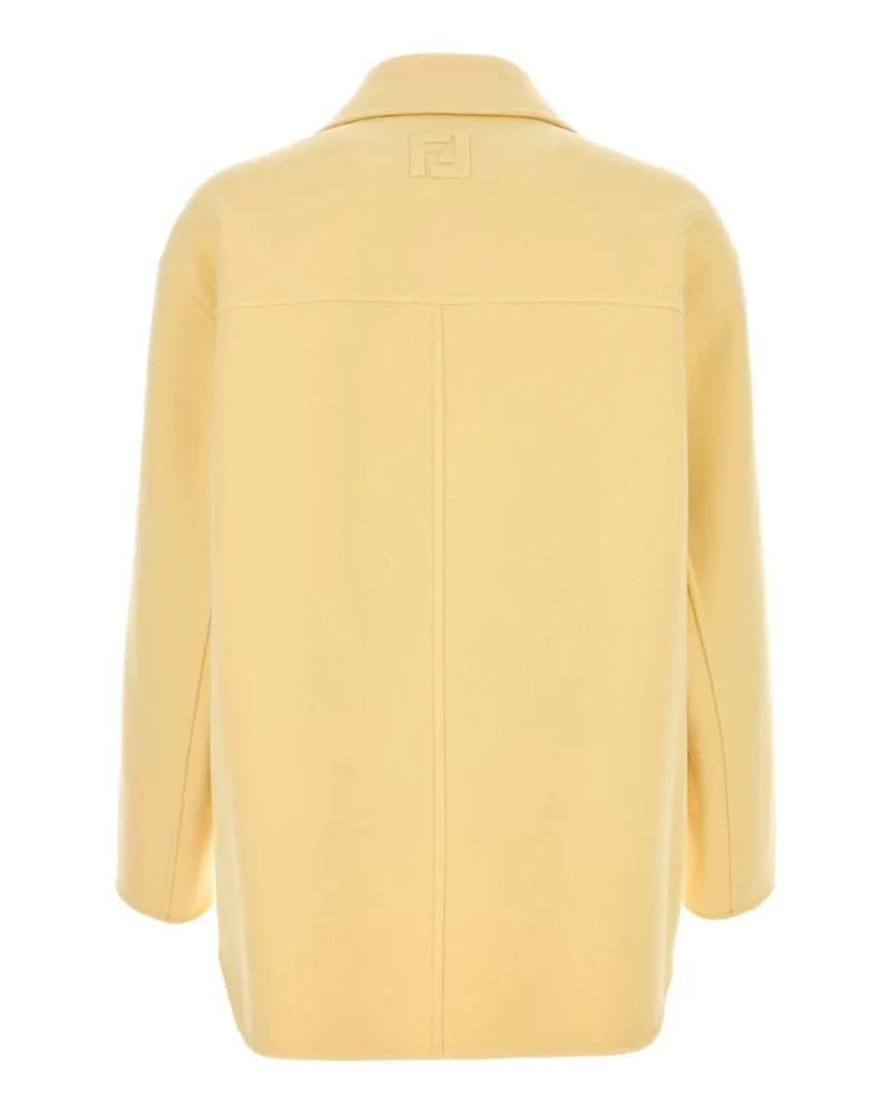 Fendi Men's Double-Breasted Virgin Wool Flannel Blazer Yellow Blazers Yellow