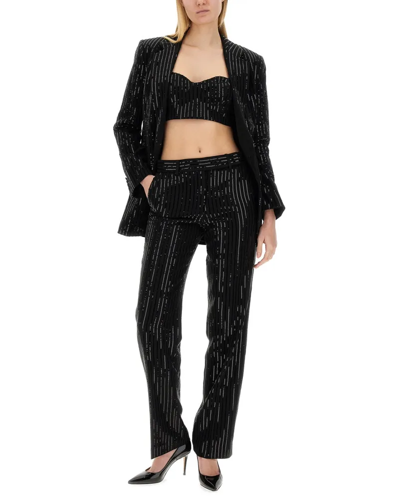 Michael Kors Crepe Bustier Bustier Top — Black Black