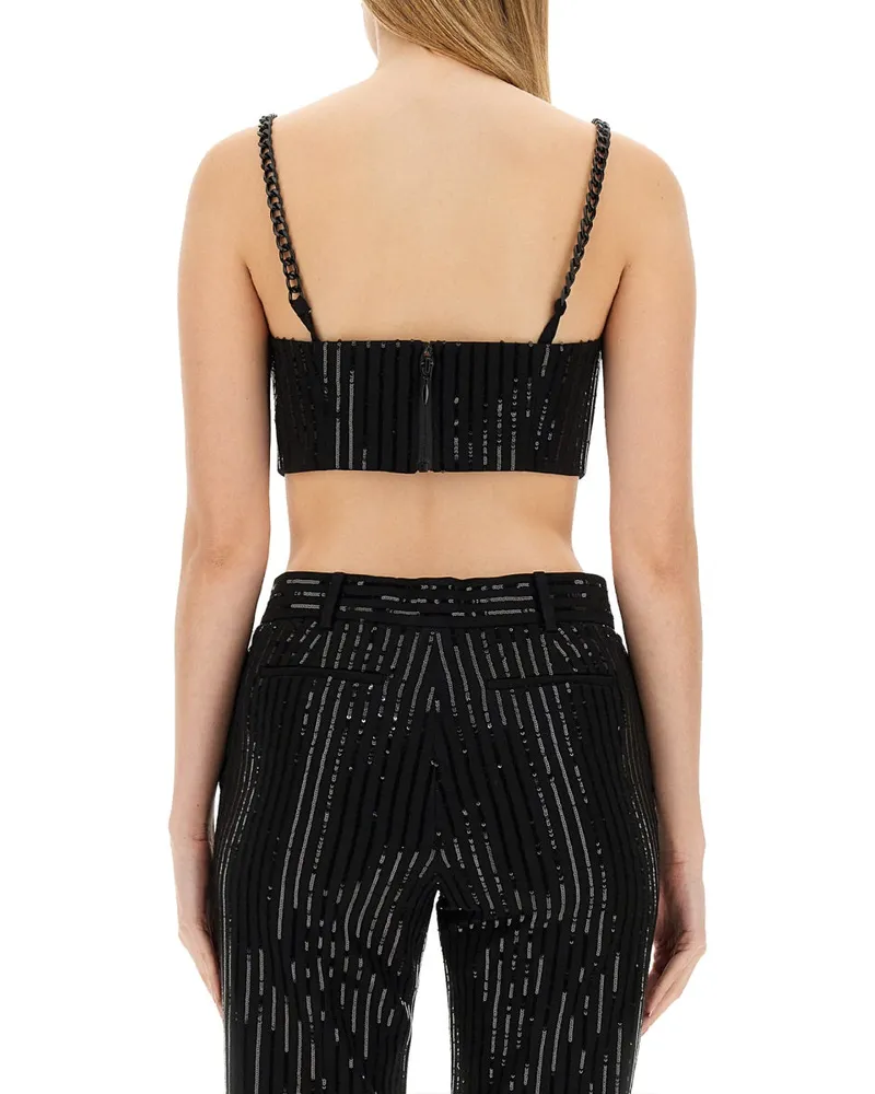 Michael Kors Crepe Bustier Bustier Top — Black Black