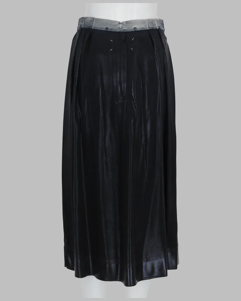 Maison Margiela Silk Blend Midi Skirt — Black Black