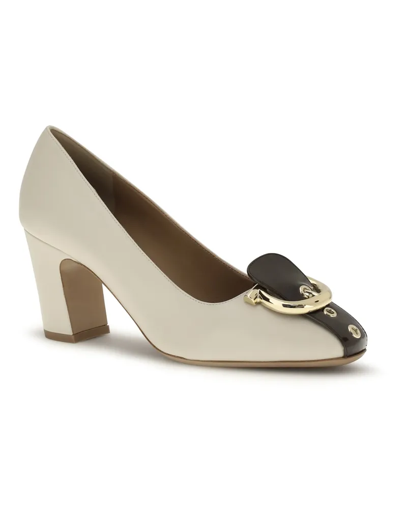 Ferragamo Women's Leather Pumps Seta Mascarpone Calf Bos Taurus High Heel Shoes Beige