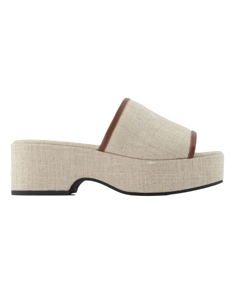 Carel Women's Adri Mules -  Canvas Beige Shoes Flat-Shoes Beige