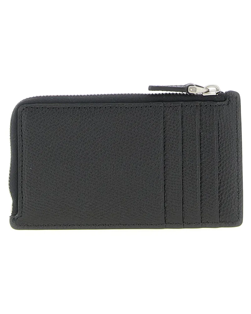 Valentino Garavani Vlogo Signature Leather Coin Purse — Black Black
