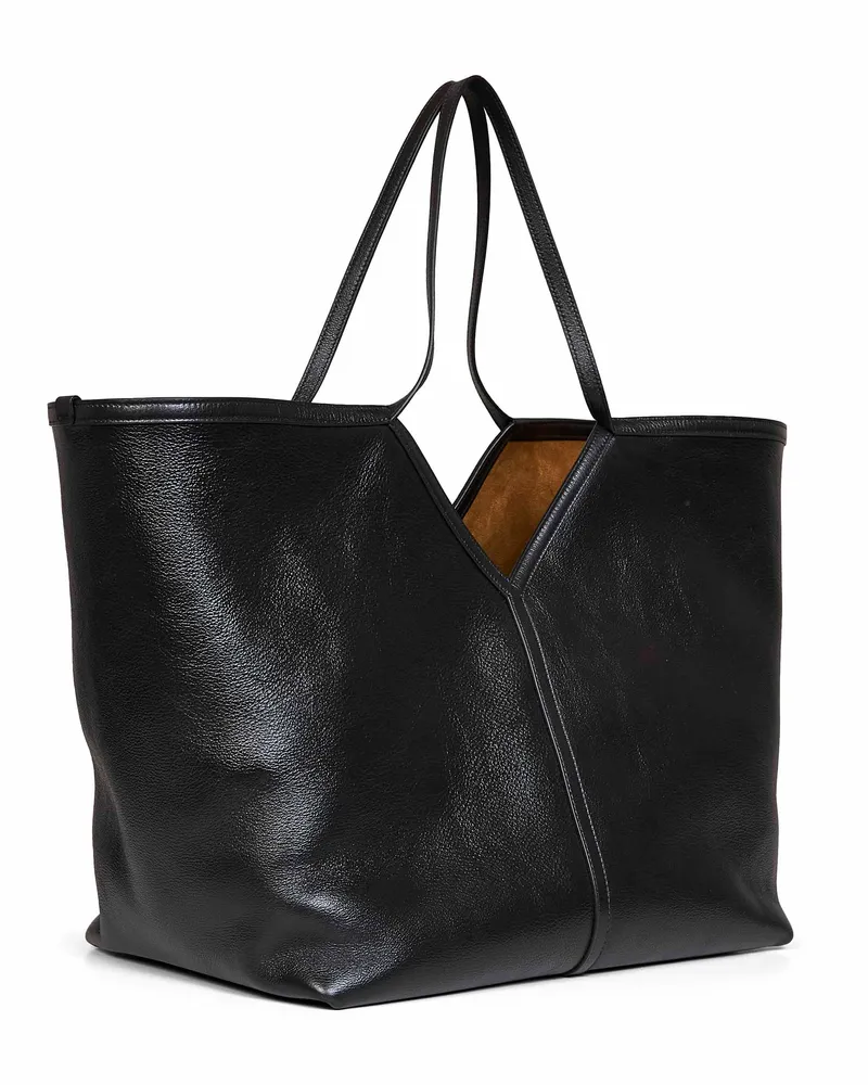 Saint Laurent Women's Small Y Leather Tote Bag Black Calf Shoulder Black
