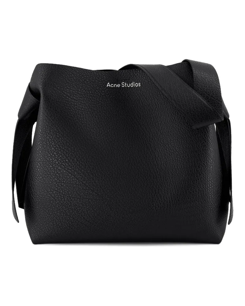Acne Studios Unisex Musubi Midi Shoulder Bag -  Leather Black Calfskin Totes-Shopping-Bags Black