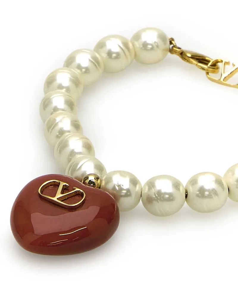 Valentino Garavani Women's Pearl Coeur Royal Bracelet Ororossocream Bracciali Bracelets Gold