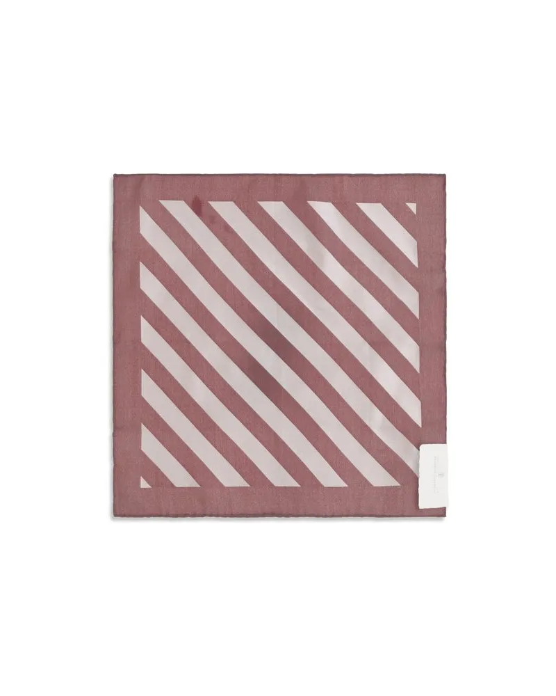 Brunello Cucinelli Men's Multicolor Cotton Scarf Burgundy