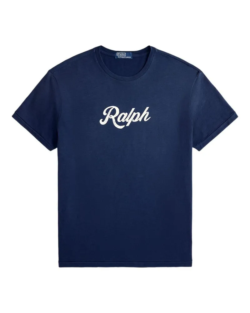 Ralph Lauren Logo-Embroidered Cotton T-Shirt — Navy 