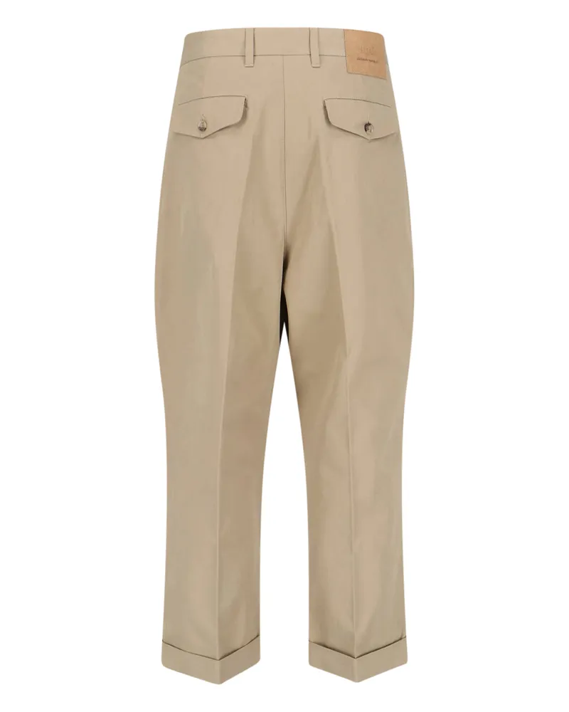 AMI Paris Men Ami Trousers Beige Cotton Beige