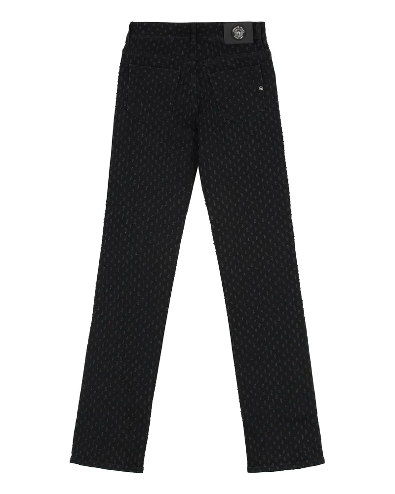 Versace Jeans Women's High-Rise Slim-Fit Jeans Black Cotton Skinny Black