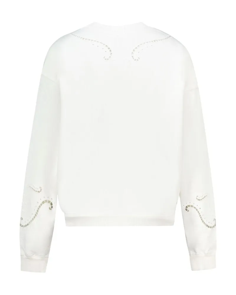 Isabel Marant Beaded Embroidered Sweatshirt — White 