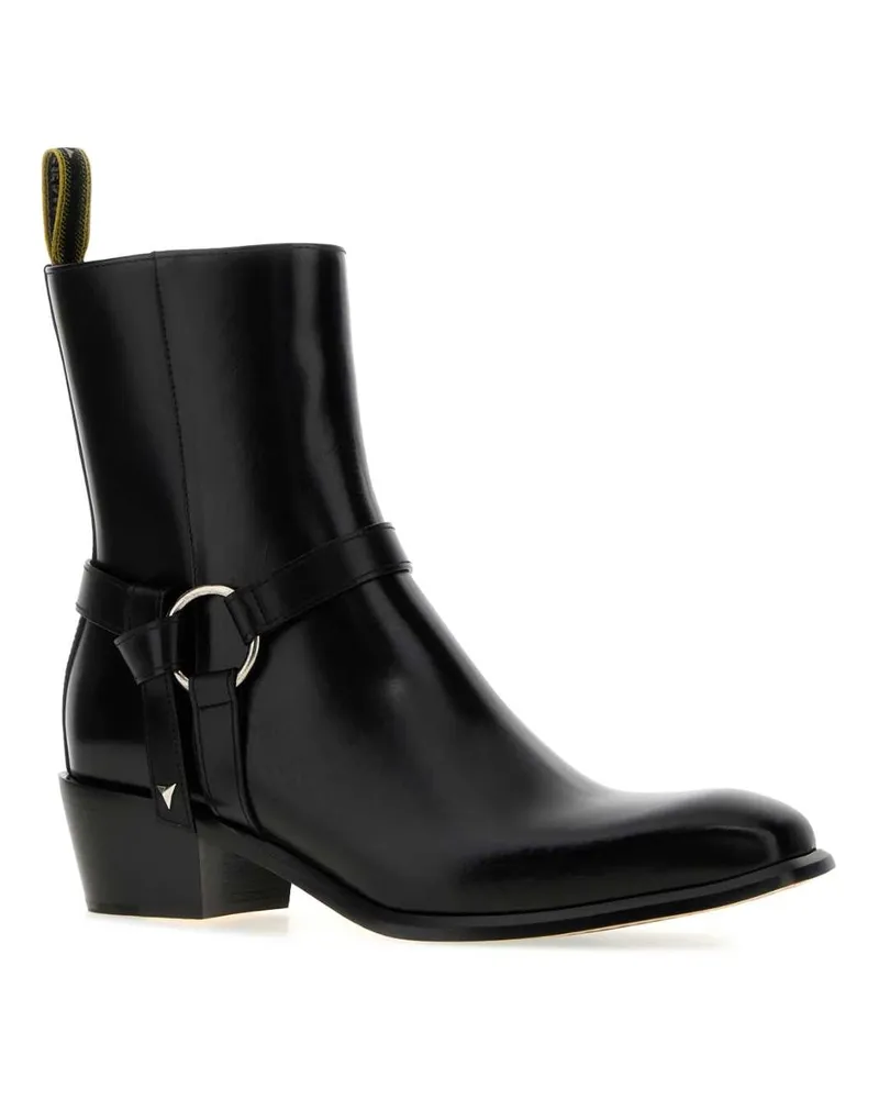 Fendi Vitello Abrasivato Ankle Boots — Black Black