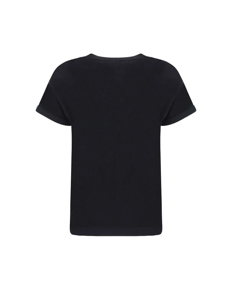 Brunello Cucinelli Women's Black Nylon T-Shirt Black