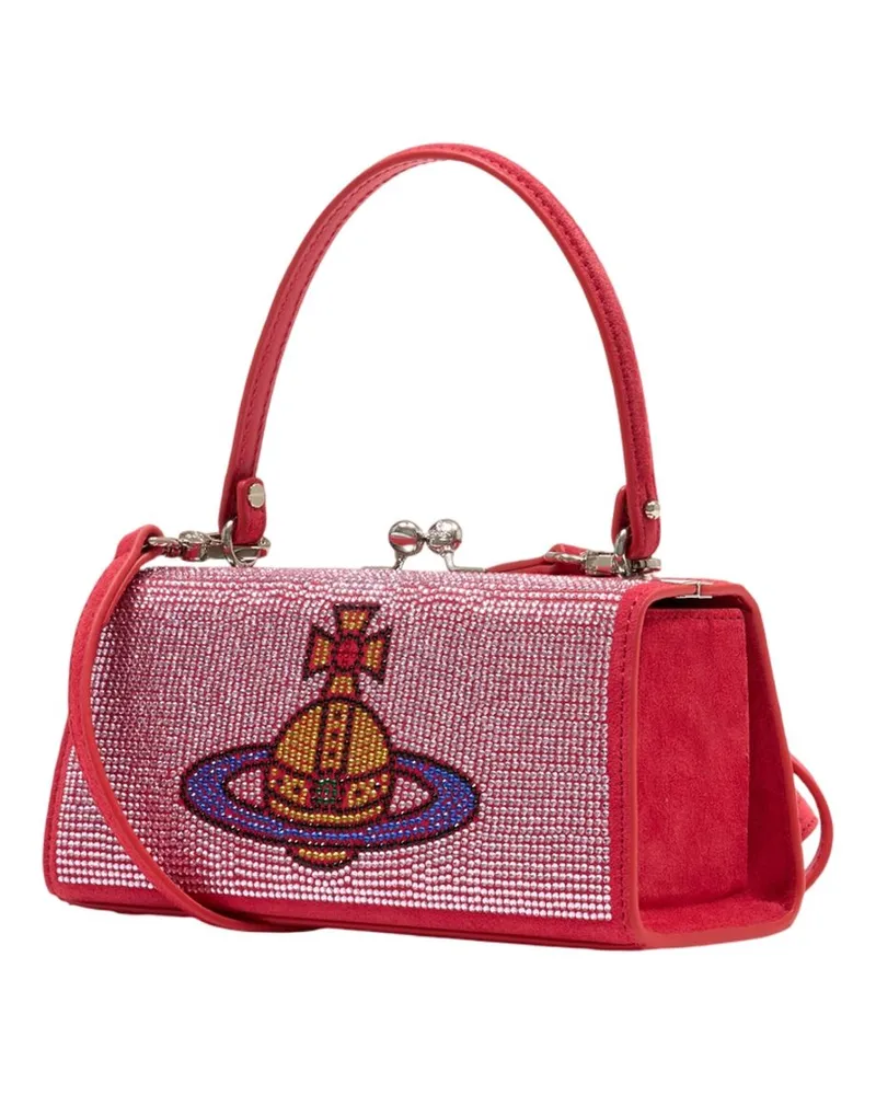 Vivienne Westwood Women's Beaded Orb-Embellished Top Handle Bag Pink Calfskin Pink