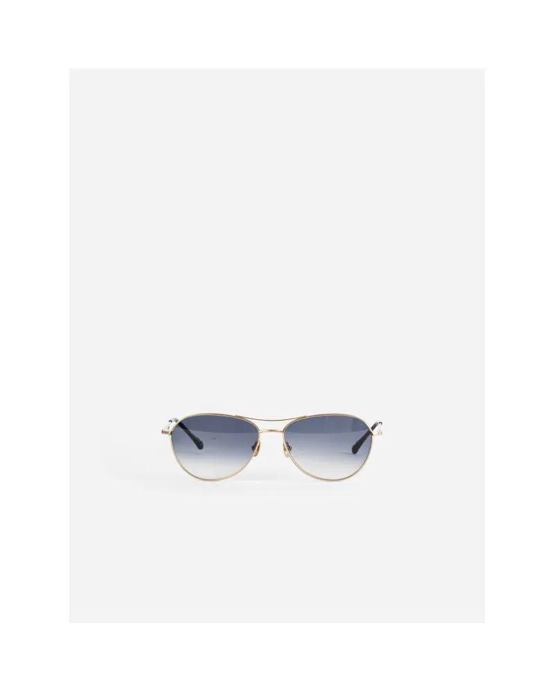 MATSUDA Women's M3139 Aviator Sunglasses Gold Polished Metal Gold