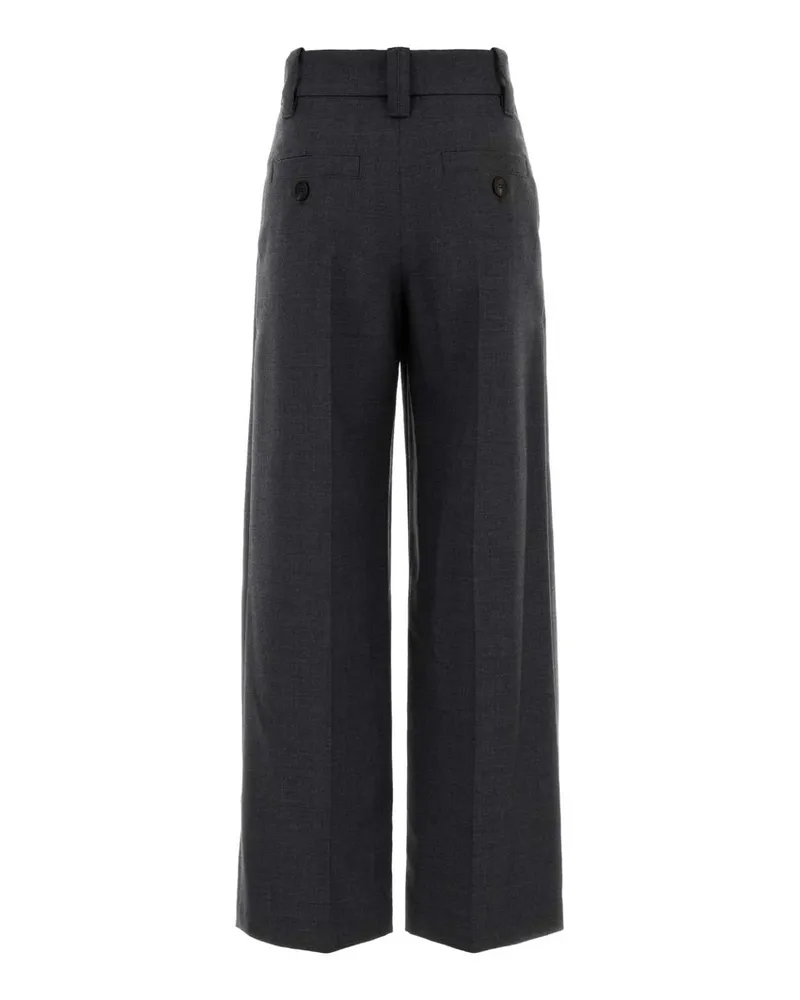 Brunello Cucinelli Grigio Scuro Exterior: Virgin Wool Pantaloni Trousers Gray