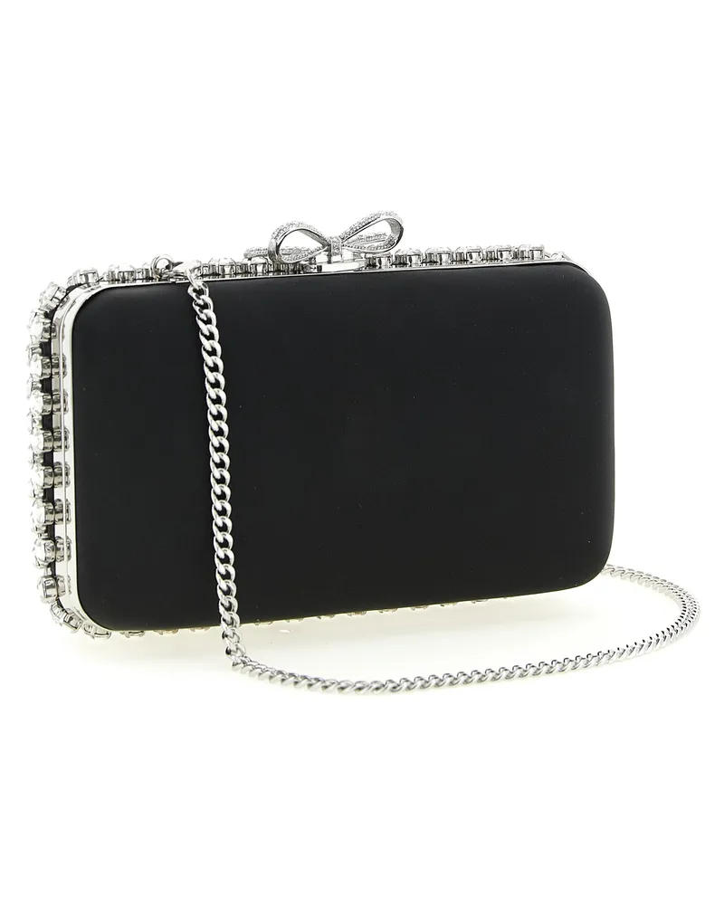 Self-Portrait Women's Crystal-Embellished Clutch Black Polyester Black