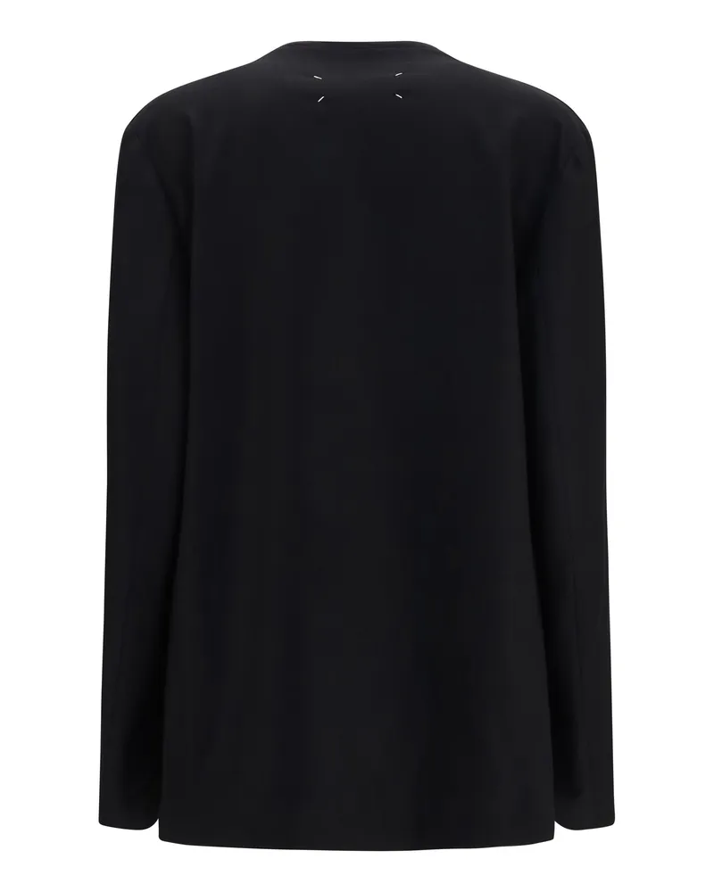 Maison Margiela Women's Minimal Virgin Wool Jacket Black Black