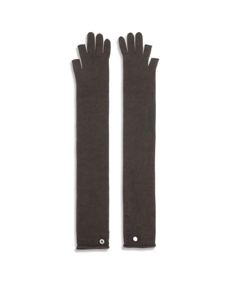 Rick Owens Women's Gray Wool Oves Aries Gloves Gray