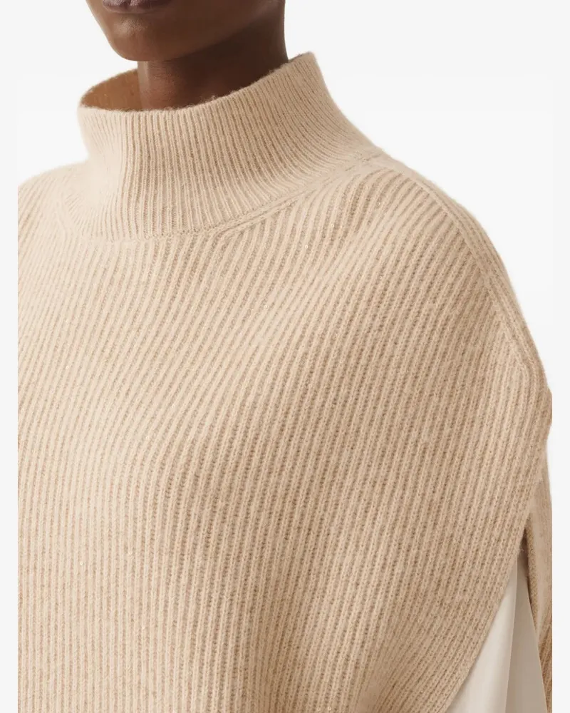 Fabiana Filippi Women's High-Neck Ribbed-Knit Vest Aw25 W Cream