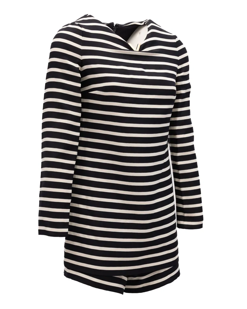 Valentino Garavani Women's Black And White Striped Romper Black