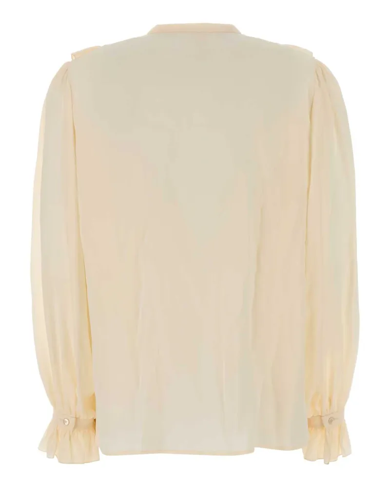 Chloé Ruffled Silk Blouse — White White
