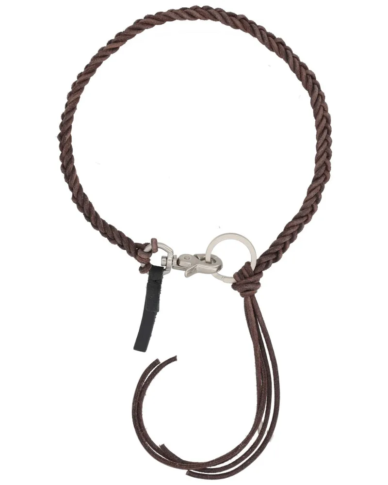 Our Legacy Braided Leather Necklace — Brown Brown