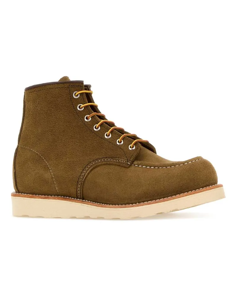 Red Wing Shoes Men's Biscuit Suede Ankle Boots Olivemohave Stivali Brown