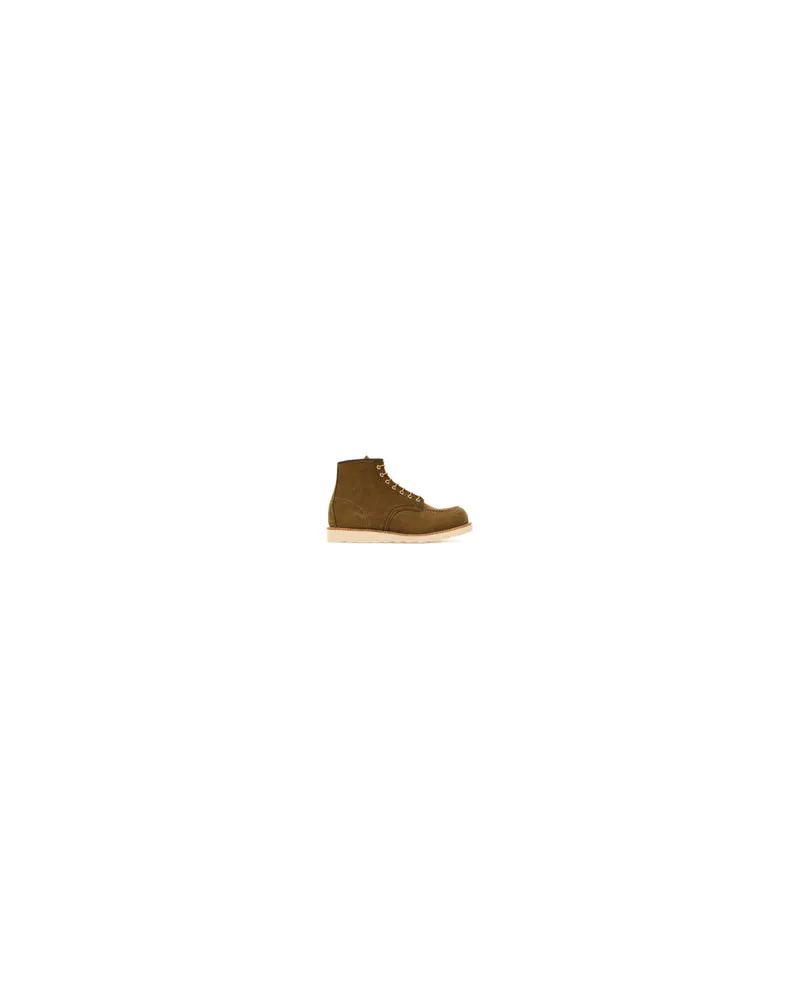 Red Wing Shoes Men's Biscuit Suede Ankle Boots Olivemohave Stivali Brown