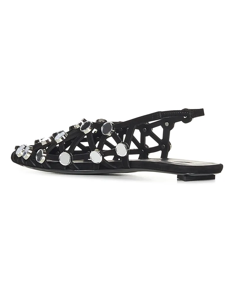 ATTICO Women's Ballet Shoes Grid Black Ballerina Black