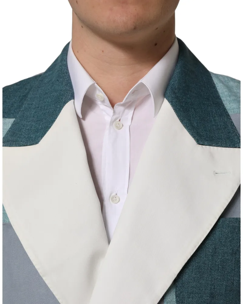 Dolce & Gabbana Patchwork Linen Blazer — Multicolor Multicolor