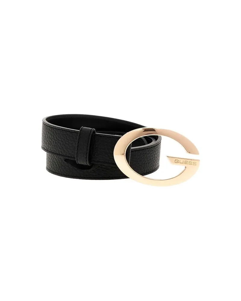 Guess Women Belt Black Polyester Accessories Black