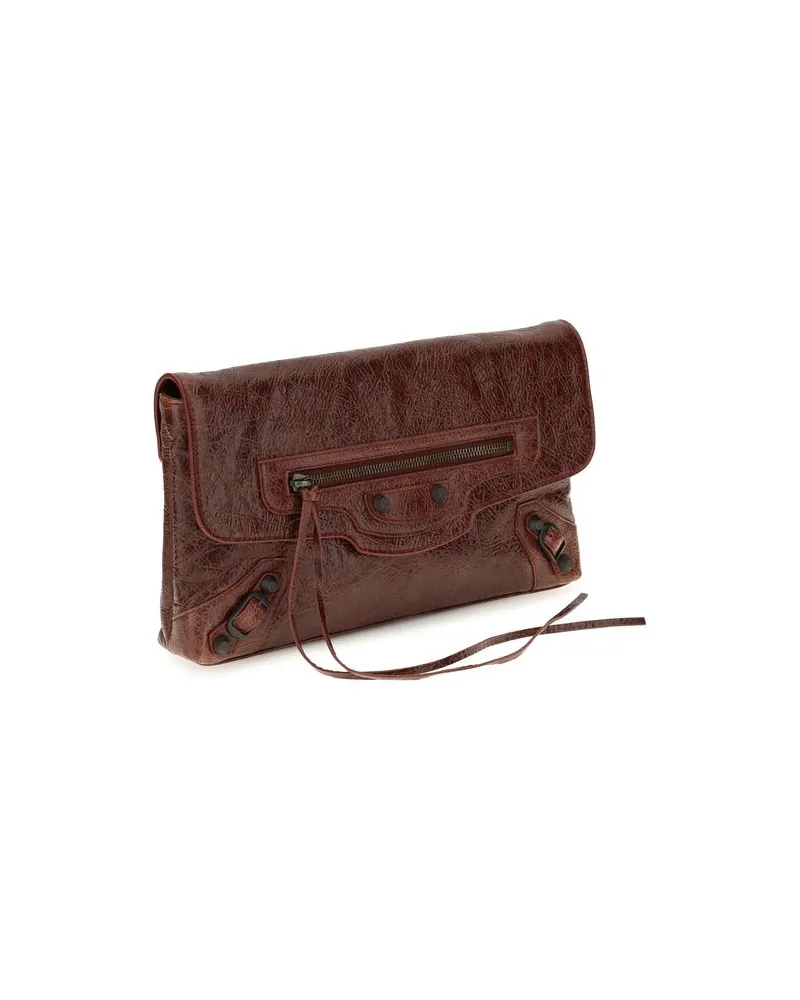 Balenciaga Women's Bordeaux Lamb Ovis Aries Clutch Bag Bordeaux
