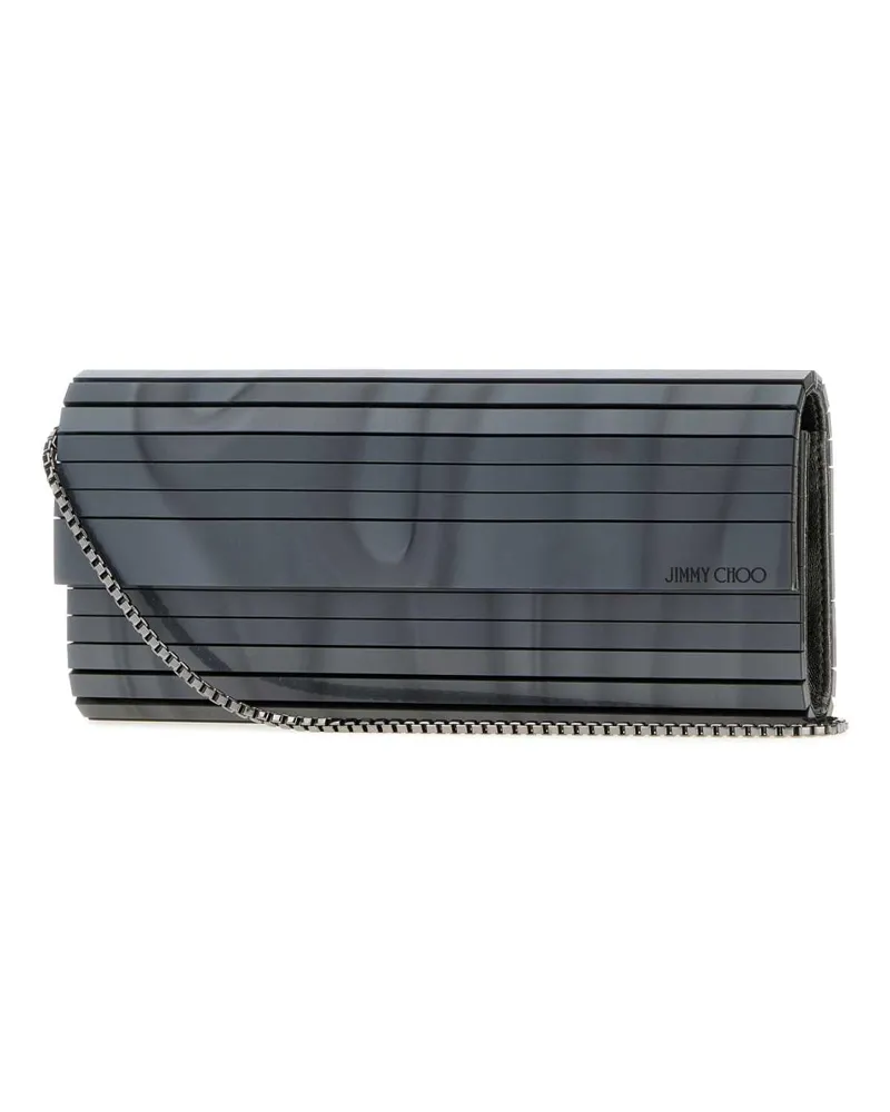 Jimmy Choo Women's Midnight Blue Pvc Sweetie Clutch Greymotherofpearl Exterior: Lining: Fabric Gray