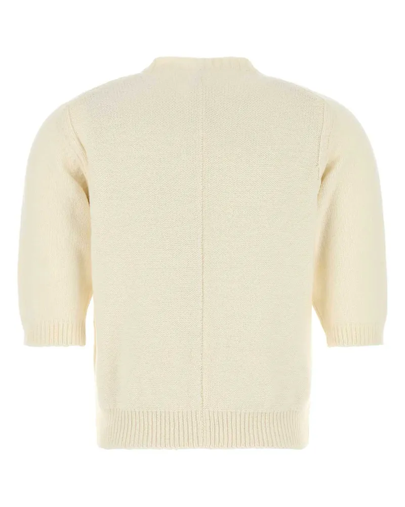 Bottega Veneta Women's Ivory Wool Sweater Chalk Exterior: Maglieria Beige
