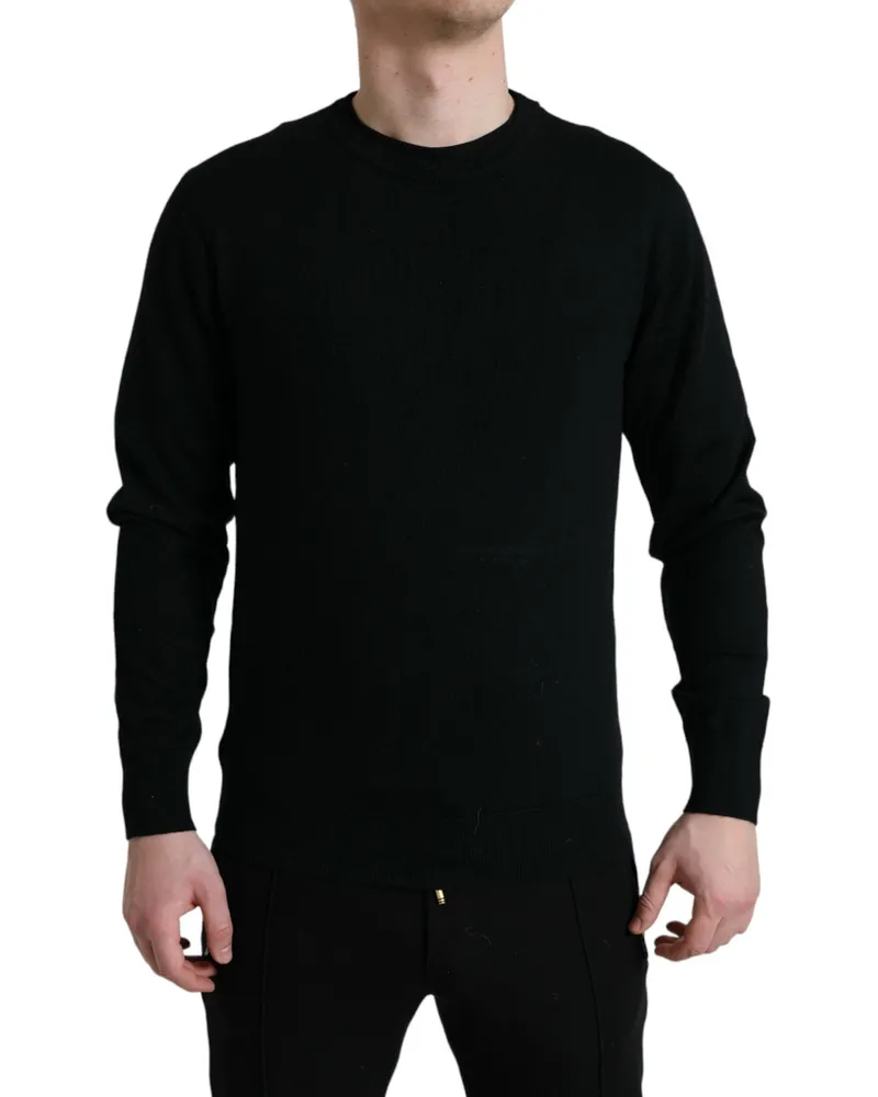 Dolce & Gabbana Men Wool Crewneck Sweater Black Black
