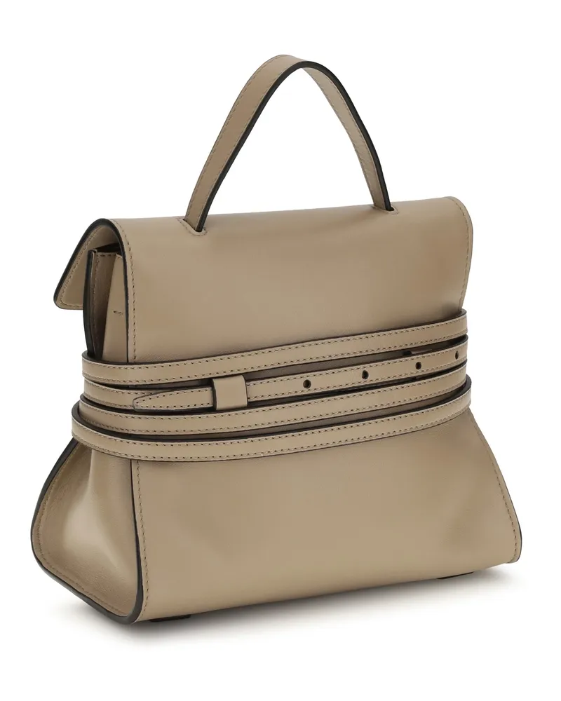Moschino Women's Handbag Tie Me Ecru Goatskin (hircus) Shoulder Bags Beige